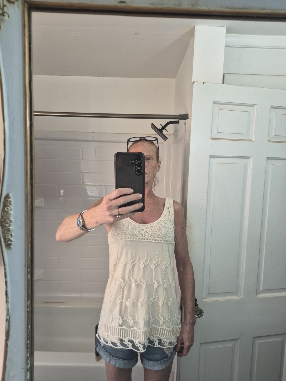 Sleeveless Lace Crochet Ivory Camisole Top